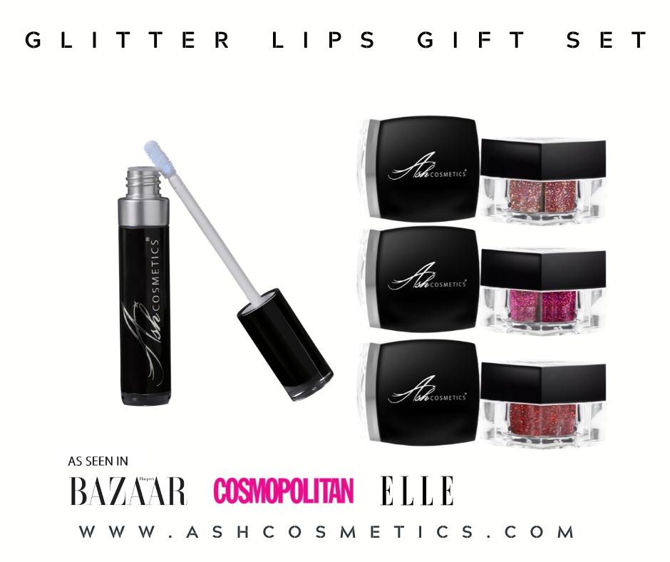 AshcosmeticsGlitter Lip Gift Set - 3D Glitters Plus Waterproof Adhesive